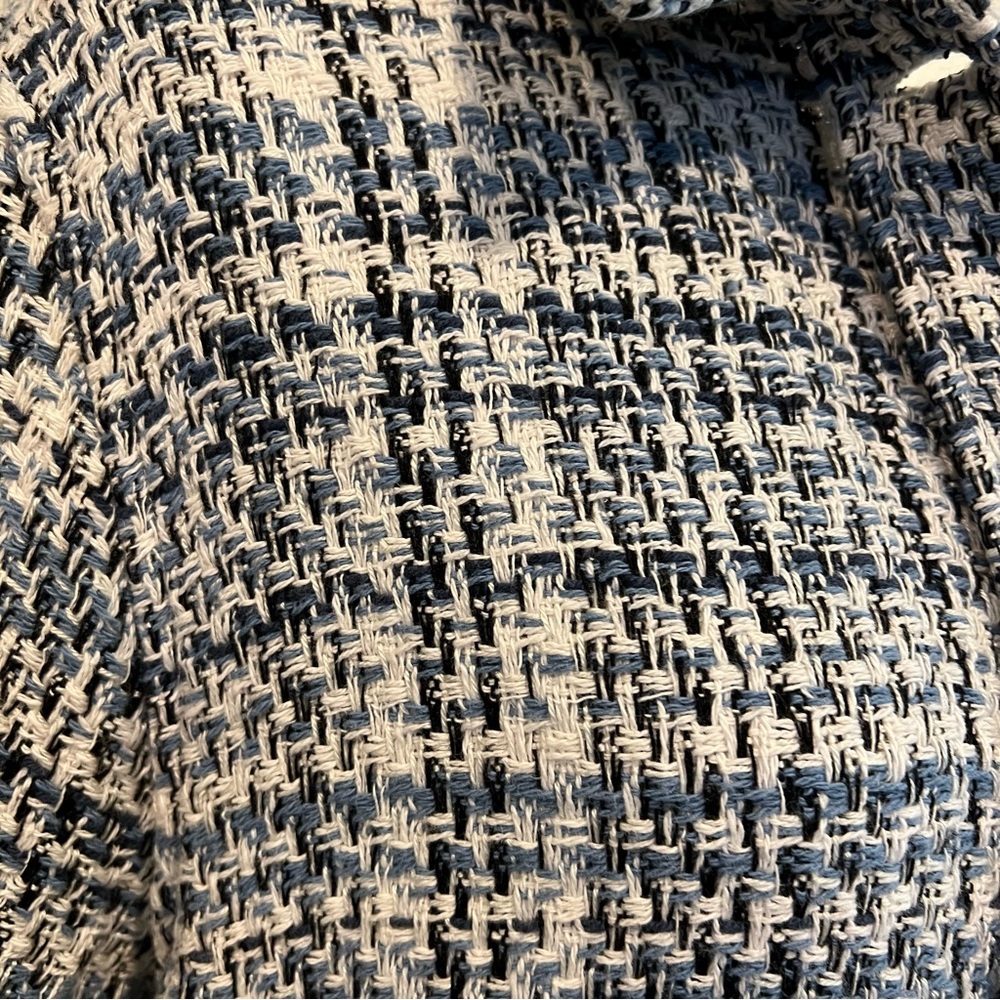 🍋 Stoosh Blue and White Button Down Knit Jacket - M - Picture 5 of 8